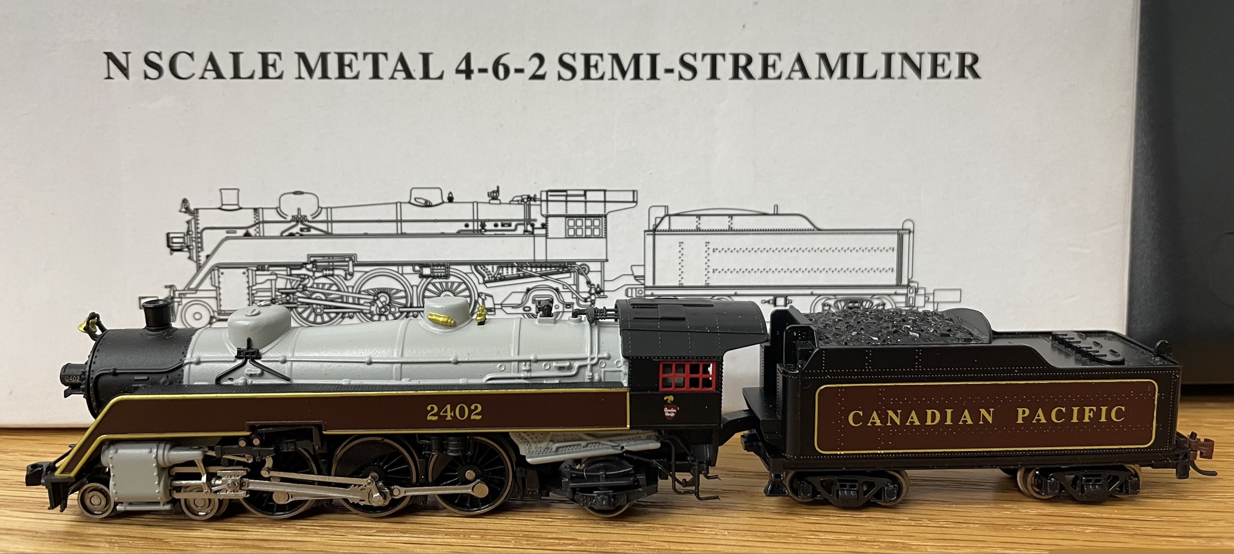 N Scale - Model Power - 87428 - Locomotive, Steam, 4-6-2, Pacific - Canadian Pacific - 2402