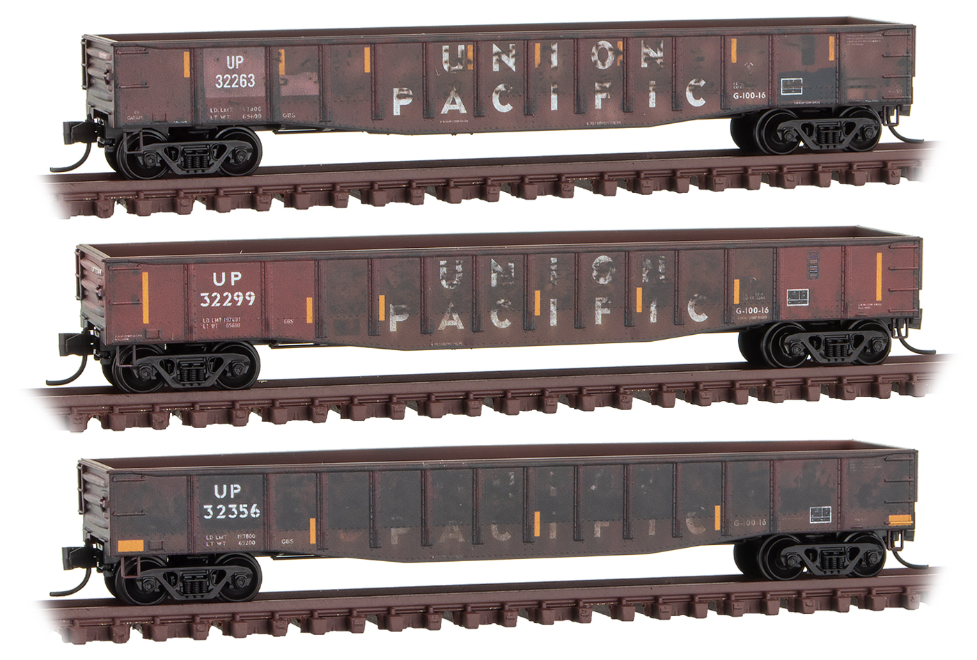 N Scale - Micro-Trains - 993 05 890 - Gondola, 50 Foot, Steel - Union Pacific - 3-Pack