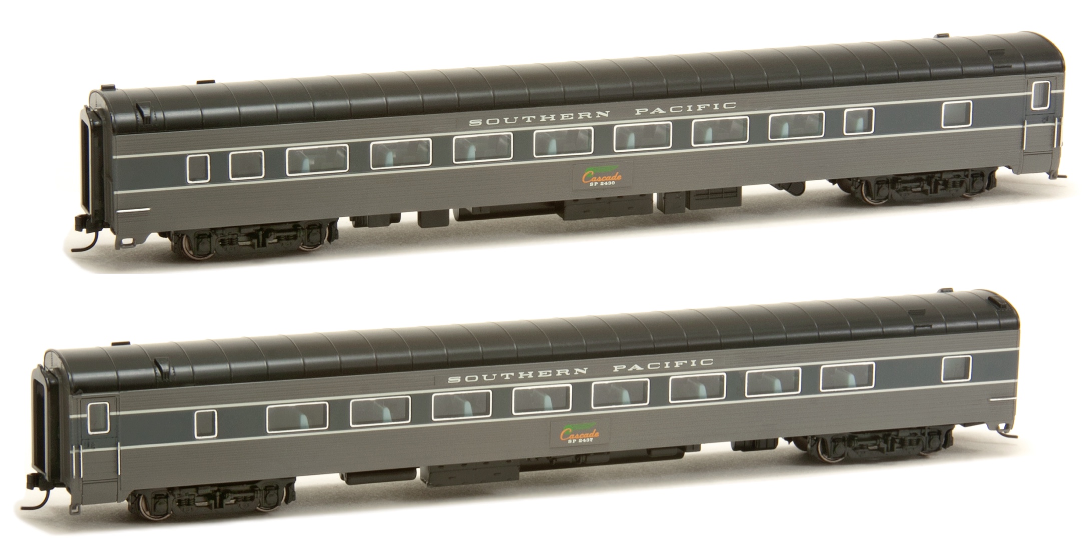 N Scale - RailSmith - 501837-38 - Passenger Car, Lightweight, Pullman, Coach, 64-Seat - Southern Pacific - 2-Pack