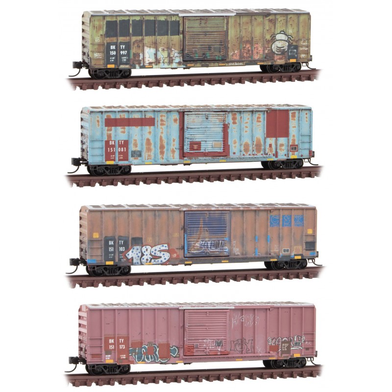 N Scale - Micro-Trains - 993 05 950 - Boxcar, 50 Foot, FMC, 5077 - Union Pacific - 4-Pack