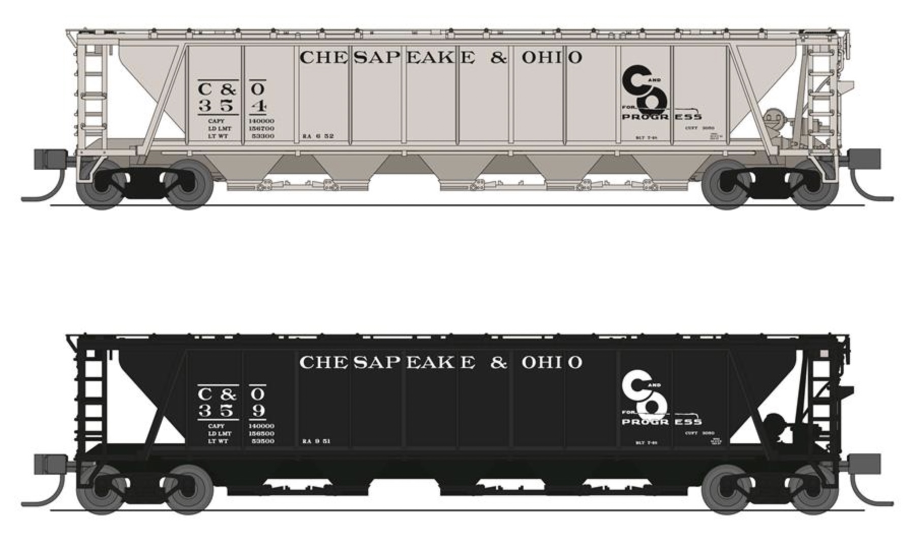 N Scale Broadway Limited 7259 Covered Hopper, 5Bay, H32