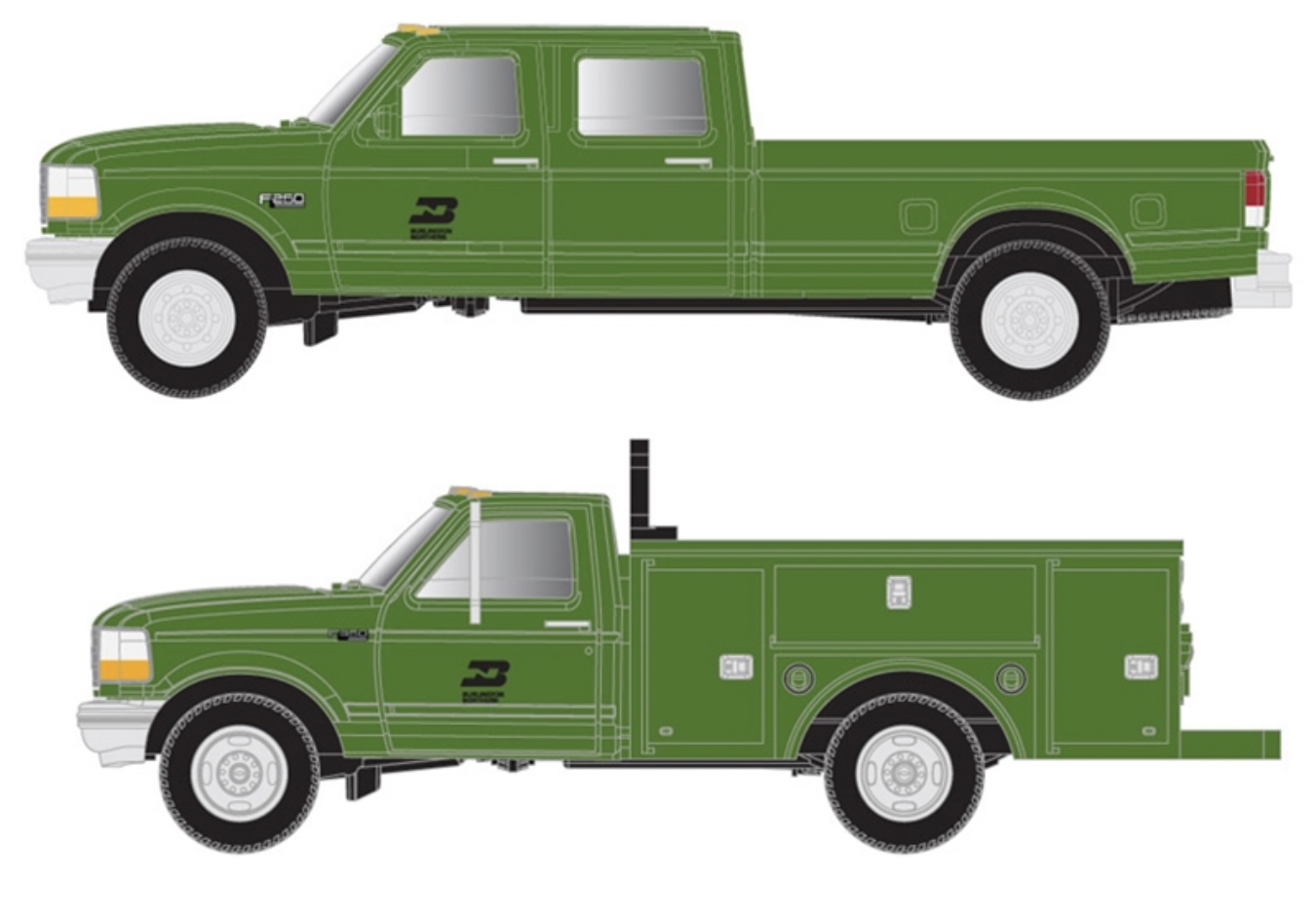 N Scale Atlas 60 000 152 Truck, Ford FSeries Burlington