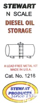 N Scale - Stewart Products - 1218 - Accessories, Railroad, Fuel Tank - Undecorated