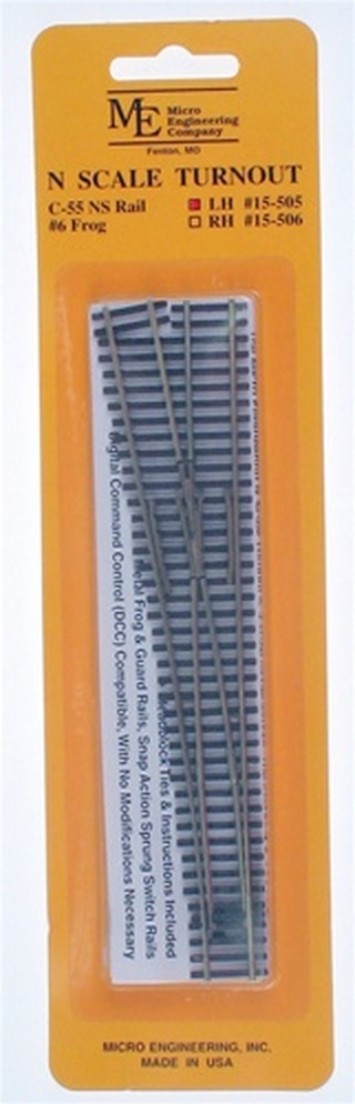 N Scale - Micro Engineering - 15-505 - Track, Turnout, Left - Track, N Scale