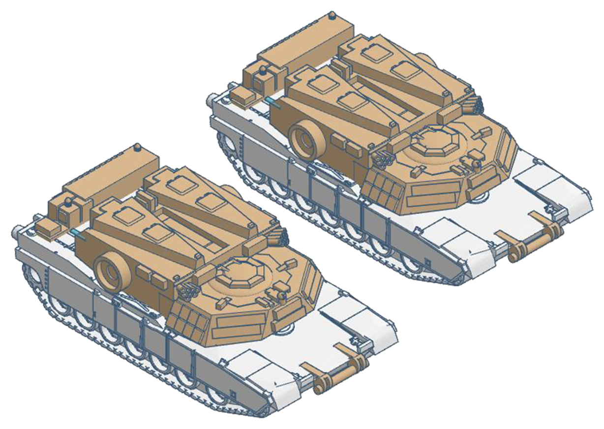 N Scale - Micro-Trains - 499 45 912 - Armored Vehicles, Tank M1 Abrams - United States Army - 2-Pack