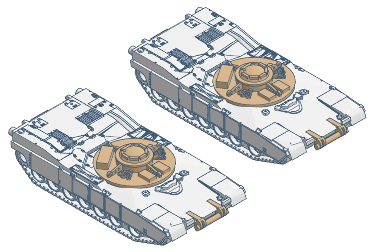 N Scale - Micro-Trains - 499 45 914 - Armored Vehicles, Tank M1 Abrams - United States Army - 2-Pack