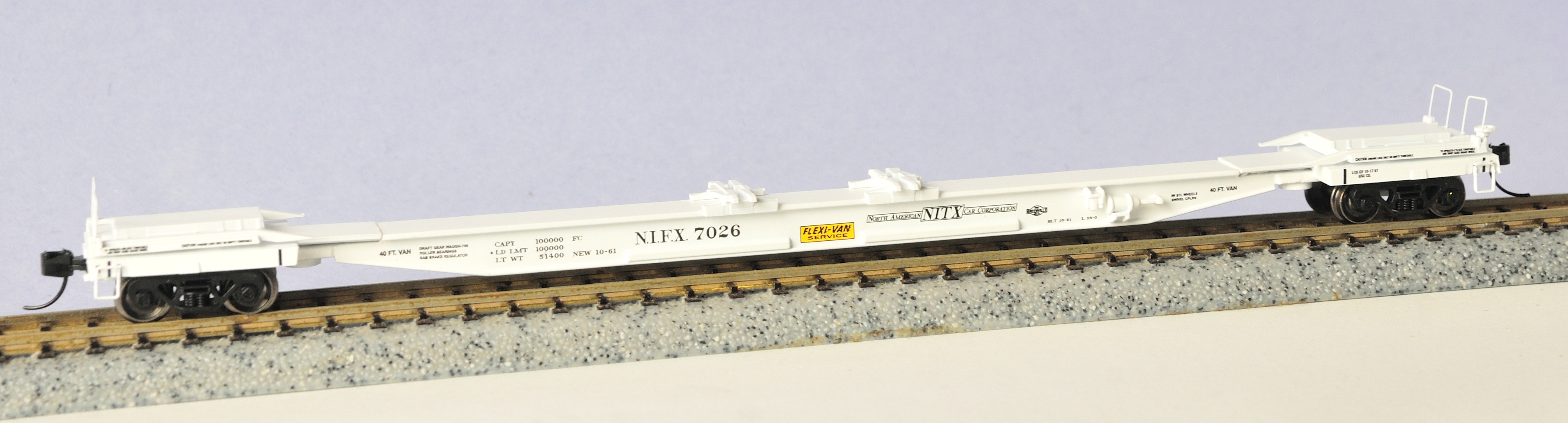 N Scale - Trainworx - 28462-01 - Flatcar, 89 Foot, COFC - North American Car - 7026