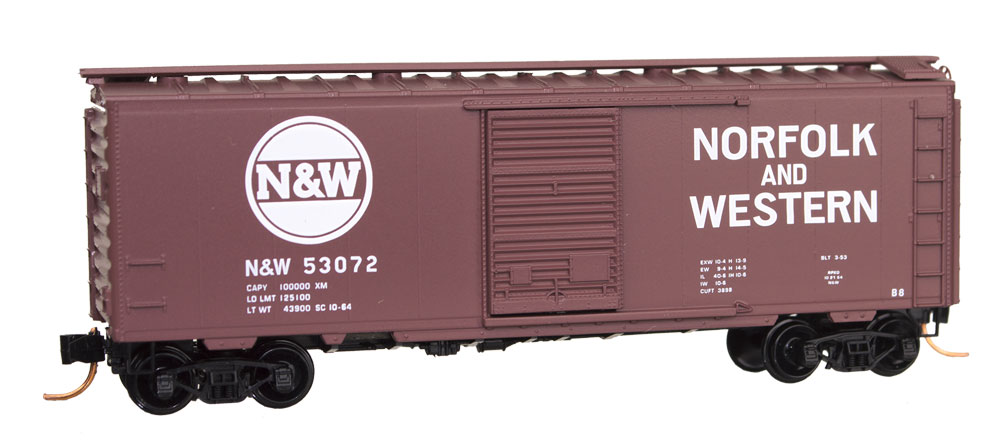 N Scale - Micro-Trains - 020 00 039 - Boxcar, 40 Foot, PS-1 - Norfolk & Western - 53072
