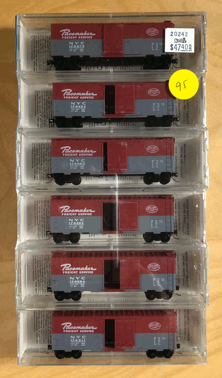 N Scale - Micro-Trains - 20242 - Boxcar, 40 Foot, PS-1 - New York Central - 6-Pack