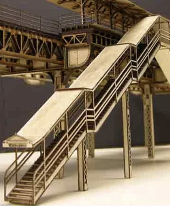 N Scale - ITLA - N-ELEVATED STAIRCASE - Structure, Railroad, Elevated Track, Stairs - Railroad Structures