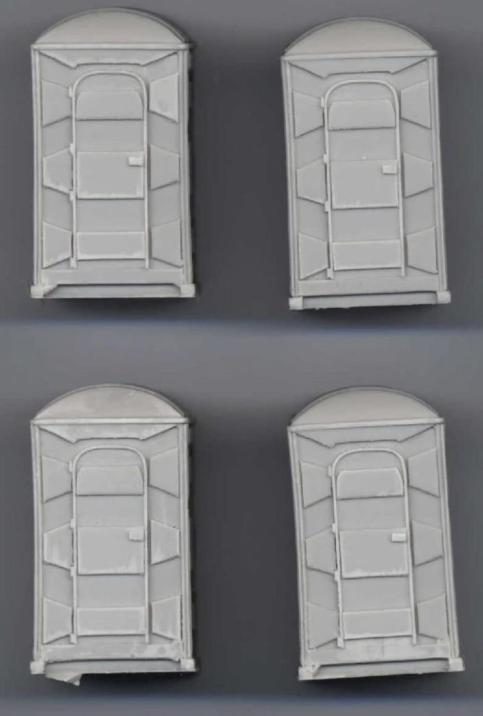 N Scale - Kaslo Shops Distributing - NS-01 - Accessories, Detail Parts, Portable Toilets - Undecorated - 4-Pack