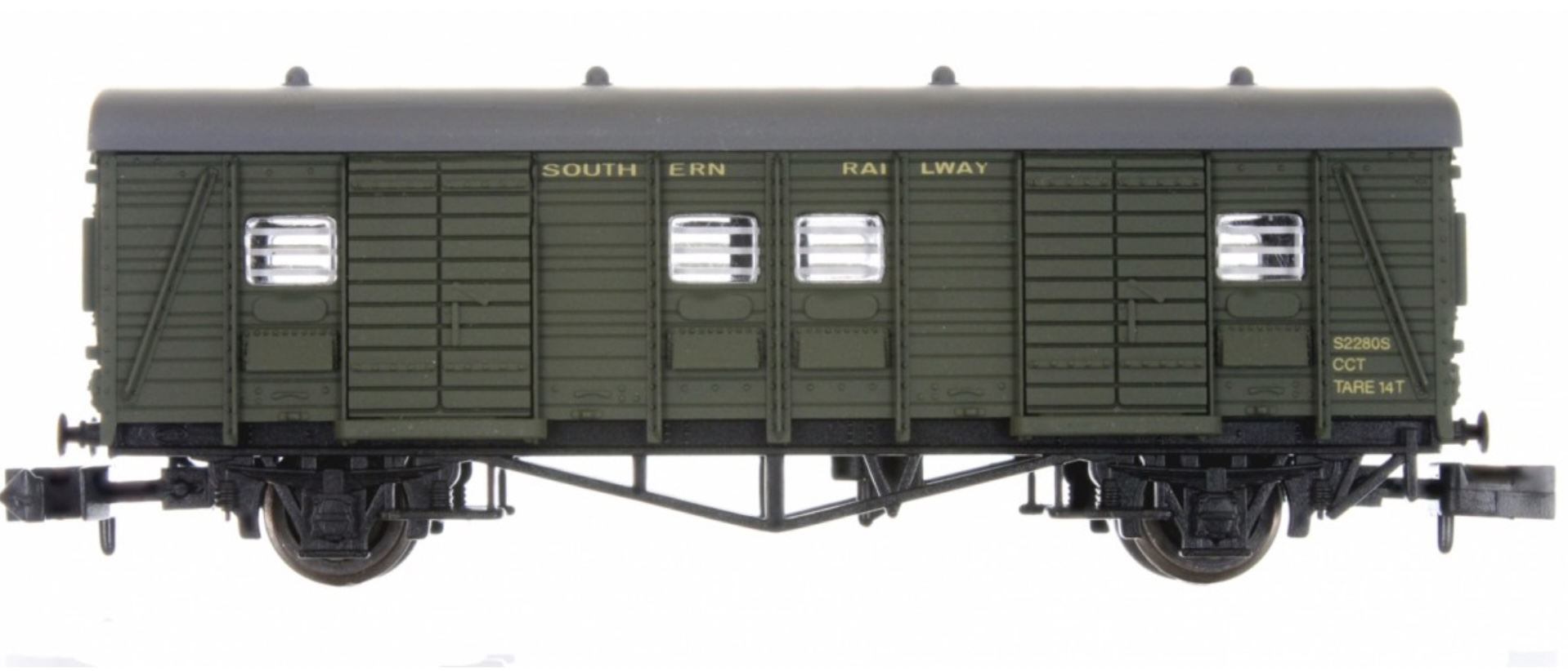 N Scale - Dapol - 2F-047-011 - Covered Carriage Truck, Parcel - Southern (UK) - S2280S