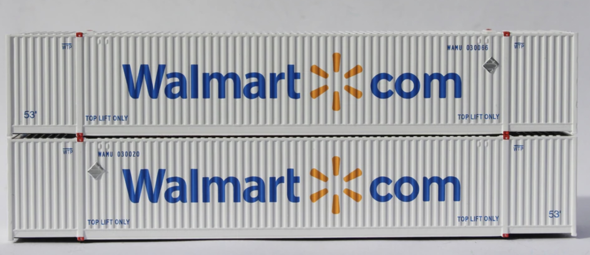 N Scale - Jacksonville Terminal - 537018 - Container, 53 Foot, Corrugated - Walmart - 2-Pack