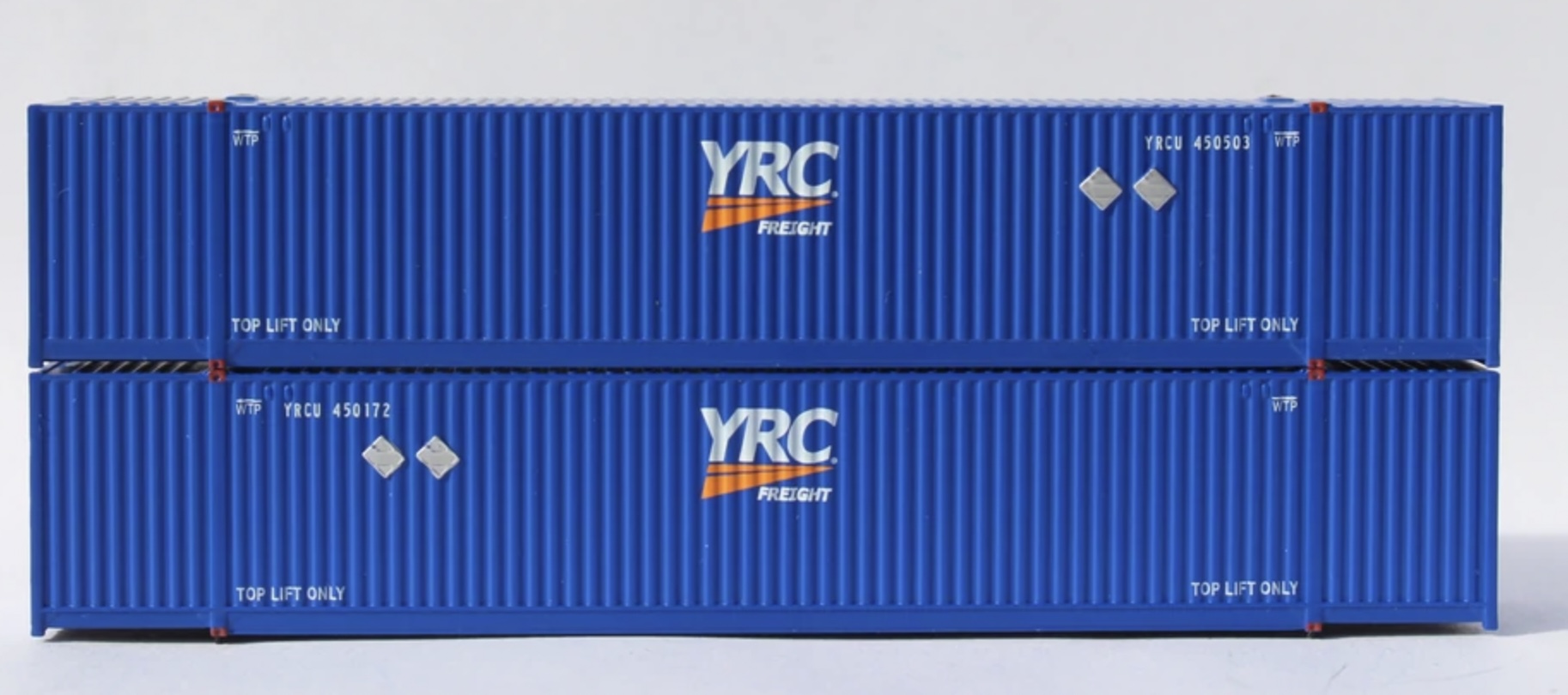 N Scale - Jacksonville Terminal - 537021 - Container, 53 Foot, Corrugated - YRC Freight - 2-Pack