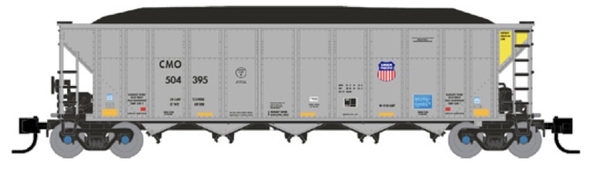 N Scale - Rapido Trains - 538029A - Open Hopper, 5-Bay Autoflood III - Union Pacific - Random - Set #3