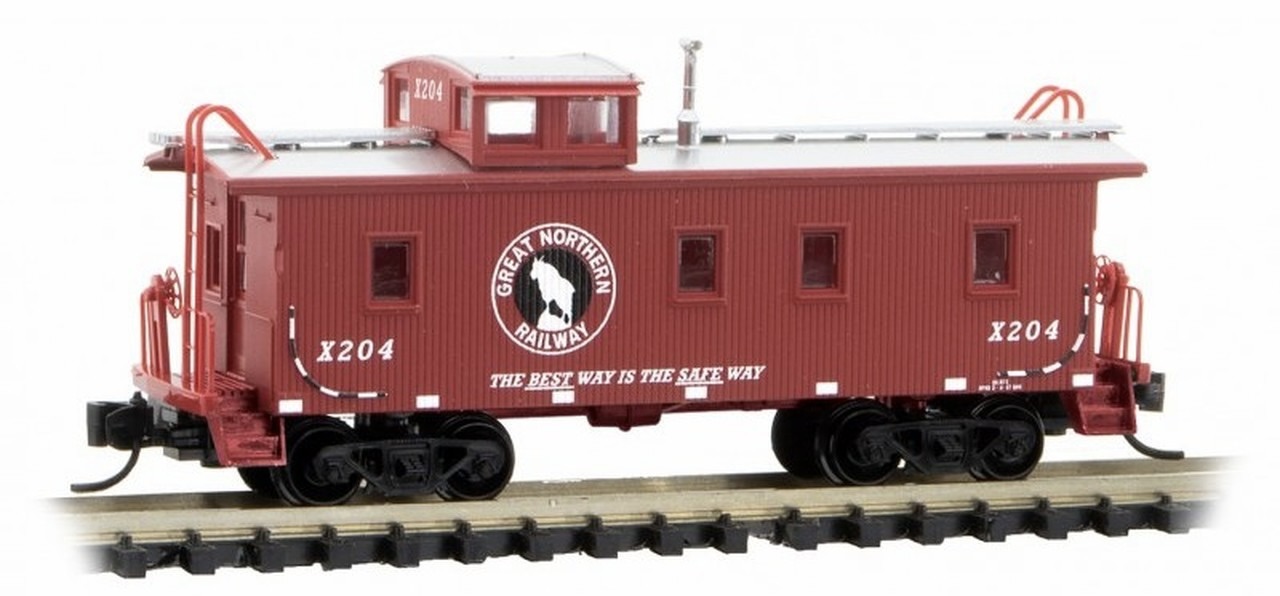 N Scale - Micro-Trains - 051 51 340 - Caboose, Cupola, Wood - Great Northern - X204