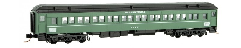 N Scale - Micro-Trains - 145 54 340 - Passenger Car, Heavyweight, Pullman, Paired Window Coach - Penn Central - 1707