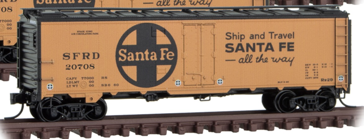 N Scale - Micro-Trains - 059 57 536 - Reefer, Ice, Steel - Santa Fe - 20721