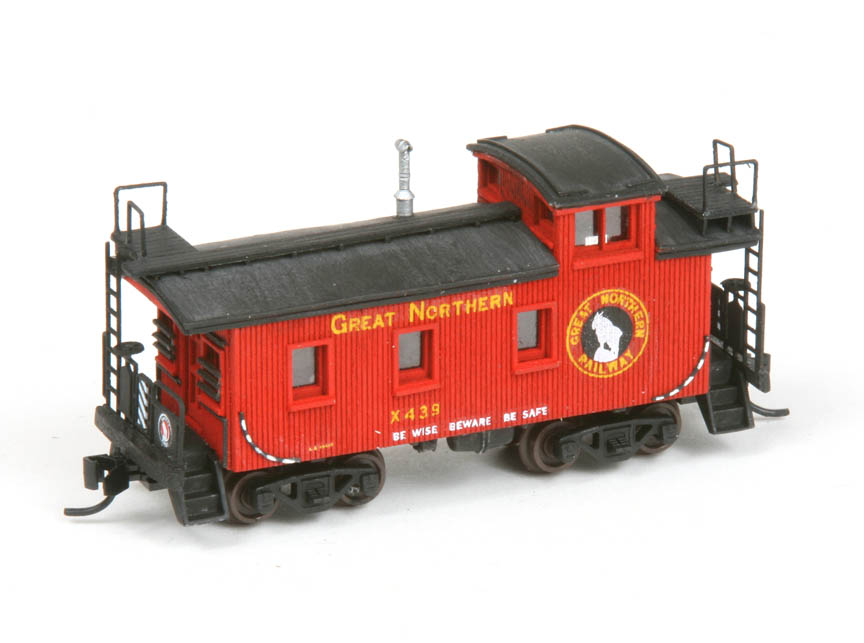 N Scale - American Model Builders - 550 - Caboose, Cupola, Wood - Undecorated
