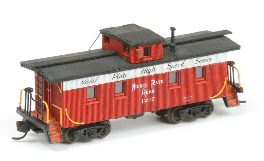 N Scale - American Model Builders - 551 - Caboose, Cupola, Wood - Undecorated