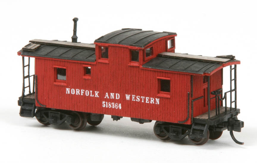 N Scale - American Model Builders - 552 - Caboose, Cupola, Wood - Undecorated