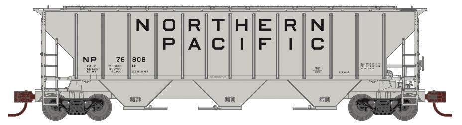 N Scale - Athearn - 27414 - Covered Hopper, 3-Bay, PS-2-CD 4427 - Northern Pacific - 76841