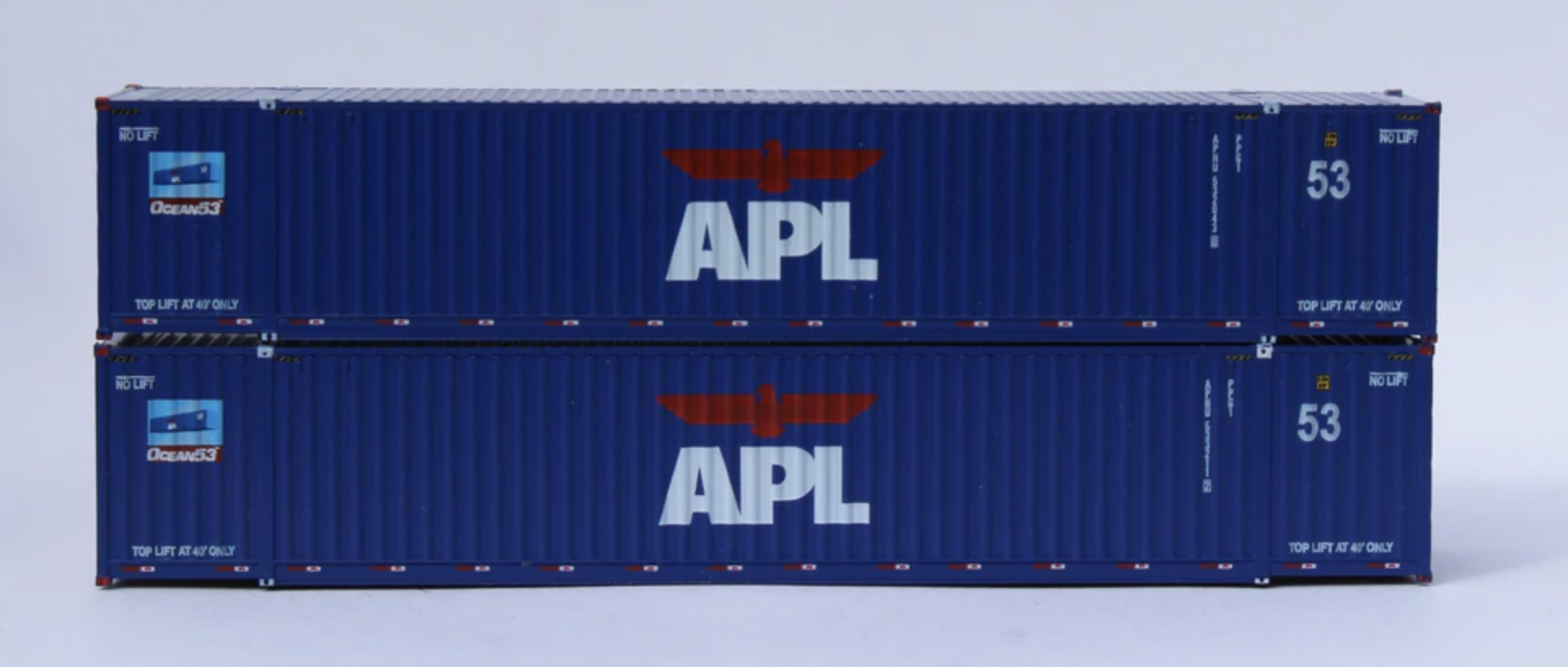 N Scale - Jacksonville Terminal - 535006 - Container, 53 Foot, Corrugated - APL Logistics - 2-Pack