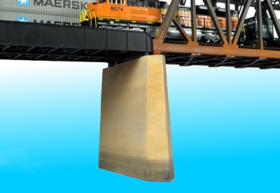 N Scale - Monroe Models - 258 - Structure, Detail, Bridge Pier - Bridges and Piers - Formed Concrete Bridge Pier - Double Track