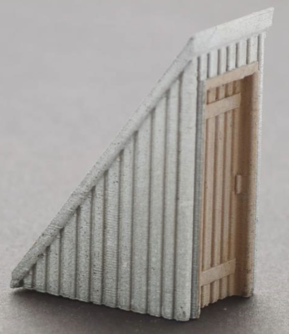 N Scale - Model Tech Studios - D1012P - Accessories, Detail Parts, Stairwell Exit - Painted/Unlettered