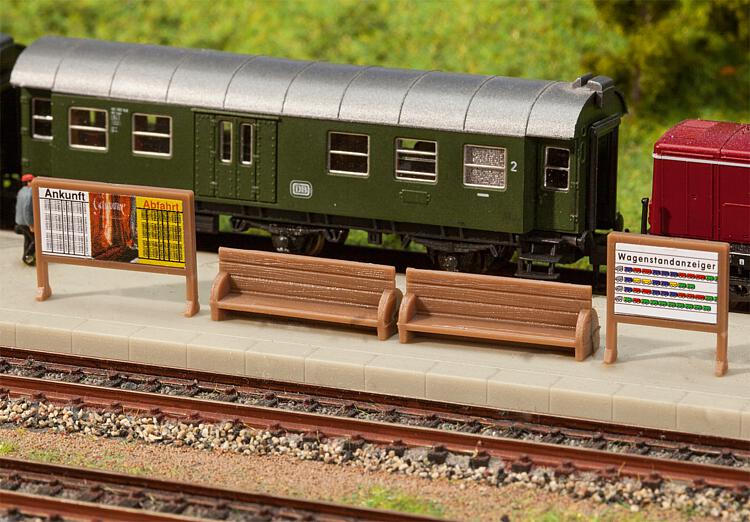 N Scale - Faller - 272904 - Accessories, Detail Parts, Benches, Billboards - Scenery