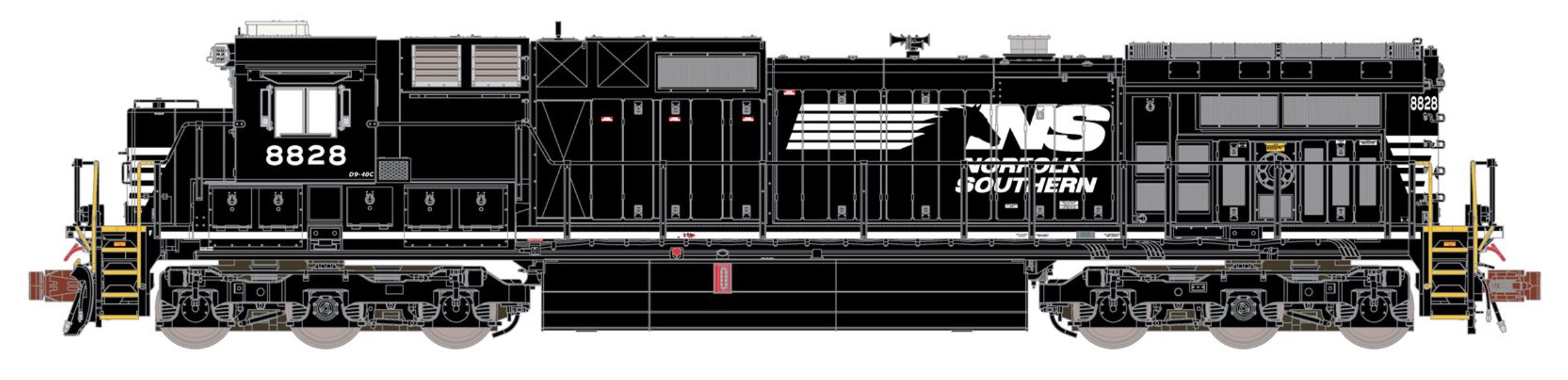 N Scale - ScaleTrains.com - SXT38531 - Locomotive, Diesel, GE C40-9 - Norfolk Southern - 8828