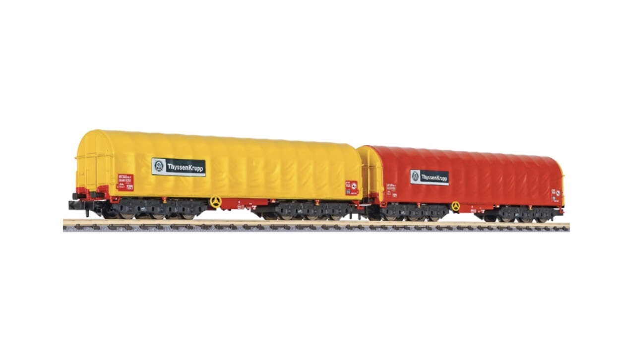 N Scale - Liliput - L260113 - Freight Wagon, Coil Transport , Sahimms-u , Ep.VI - ThyssenKrupp - 2-Pack