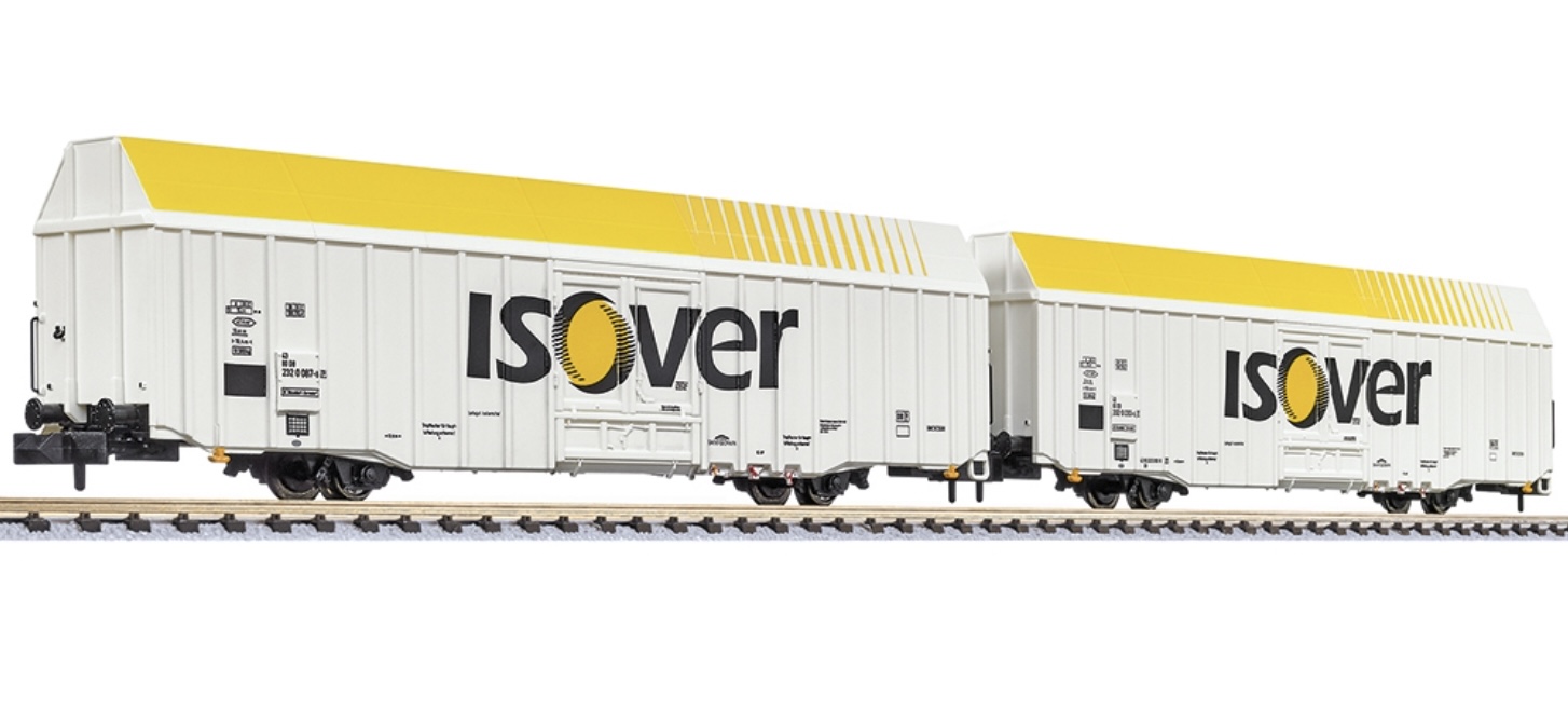 N Scale - Liliput - L260157 - Freight Wagon, Type Hbbks , Ep.V - Isover - 2-Pack