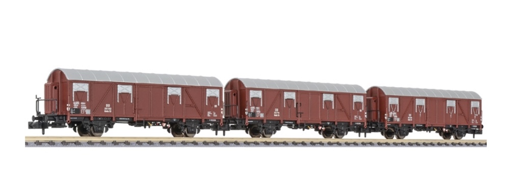 N Scale - Liliput - L260130 - Covered Wagon, Glmhs 50, Ep.III - Deutsche Bahn - 3-Pack