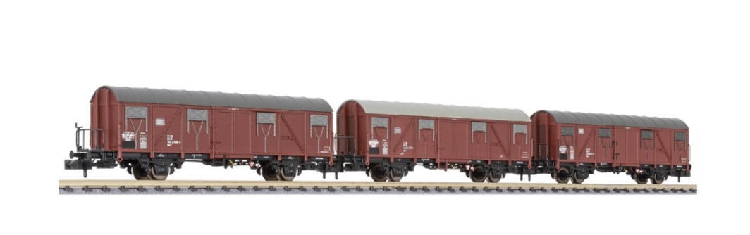 N Scale - Liliput - L260132 - Covered Wagon, Gos 245, Ep.IV - Deutsche Bahn - 3-Pack