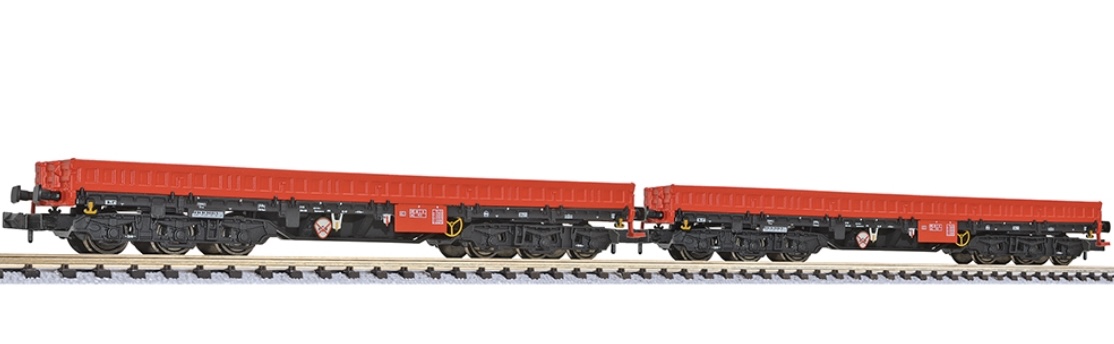 N Scale - Liliput - L260202 - Freight Wagon, 6-Axle, Heavy Load, Ep.V - Deutsche Bahn - 2-Pack