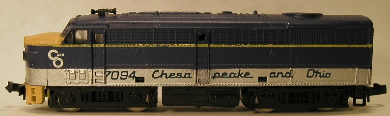 N Scale - AHM - Locomotive, Diesel, Alco FA/FB - Chesapeake & Ohio - 7094