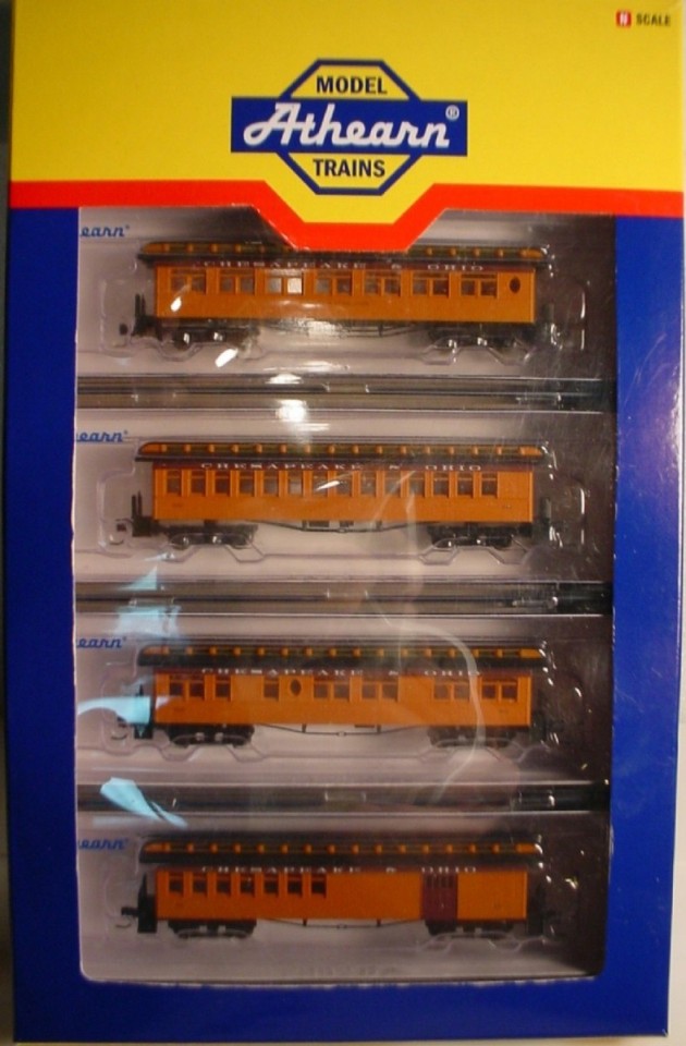 N Scale - Athearn - 11931 - Passenger Car, Early, Overton - Chesapeake & Ohio - 4-Pack