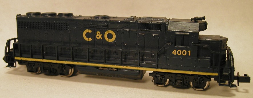 N Scale - Bev-Bel - 4023 - Locomotive, Diesel, EMD GP40 - Chesapeake & Ohio - 4001