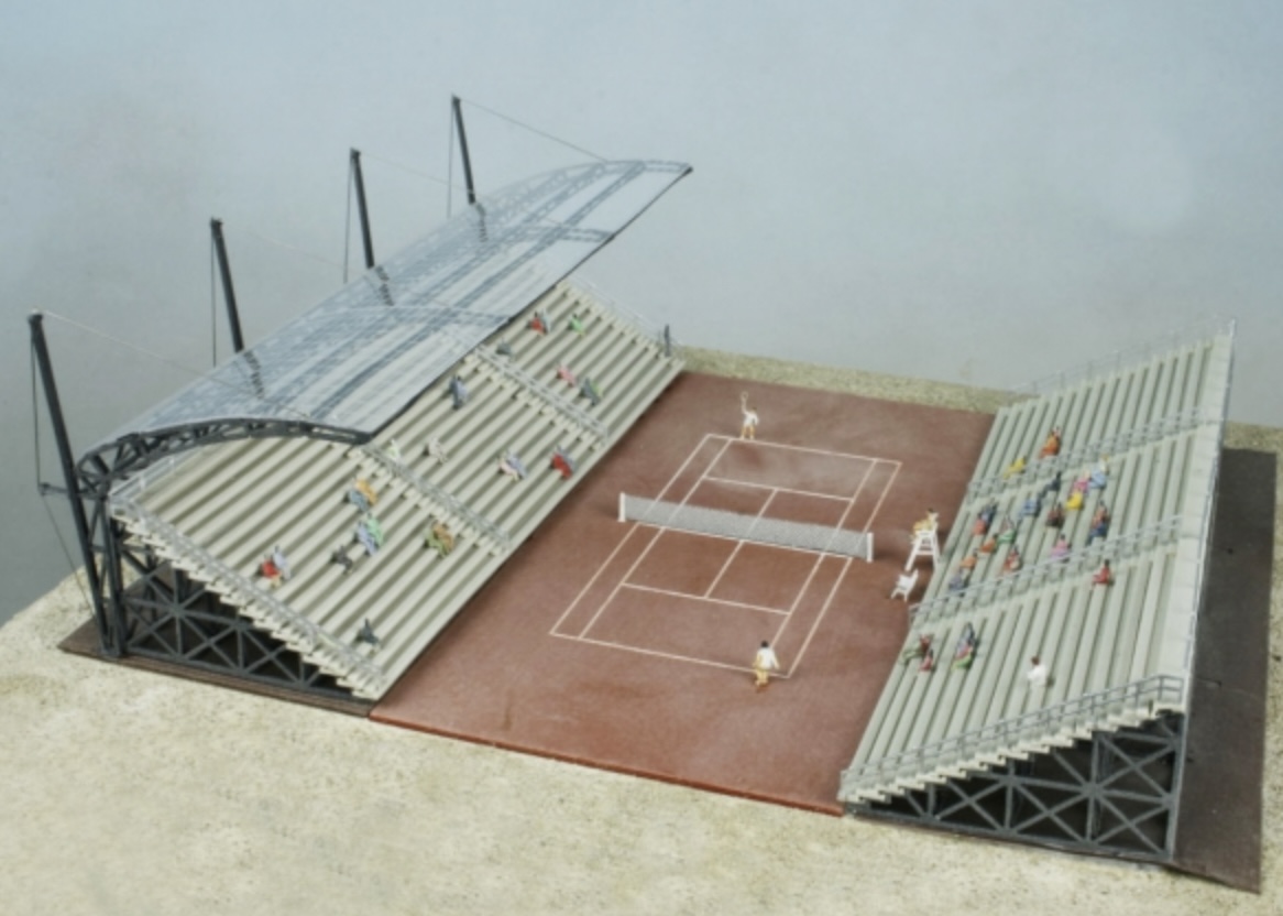 N Scale - Luetke - 63 330 - Structure, Sports, Tennis Court, Stands - Commercial Structures
