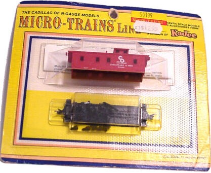 N Scale - Micro-Trains - 50199 - Caboose, Cupola, Wood - Chesapeake & Ohio - 90063