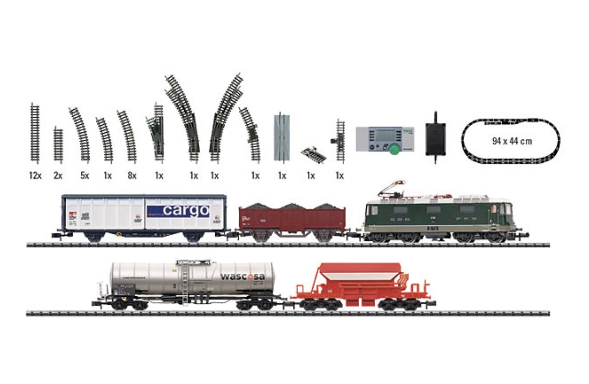 N Scale - Minitrix - 11126 - Mixed Freight Consist, Europe, Epoch V - SBB CFF FFS - Freight Service in Switzerland Starter Set