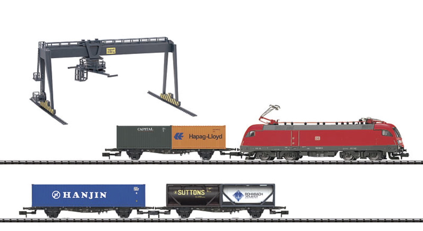 N Scale - Minitrix - 11124 - Mixed Freight Consist, Europe, Epoch V - DB Cargo - Electric Freight Starter Set