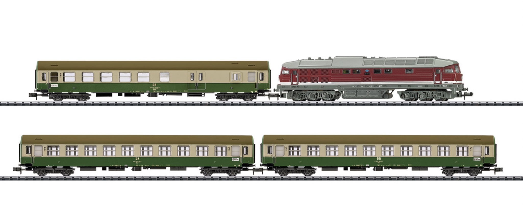 N Scale - Minitrix - 11139 - Passenger Train, Diesel, Europe, Epoch IV - Deutsche Reichsbahn - 4-Unit Starter Set