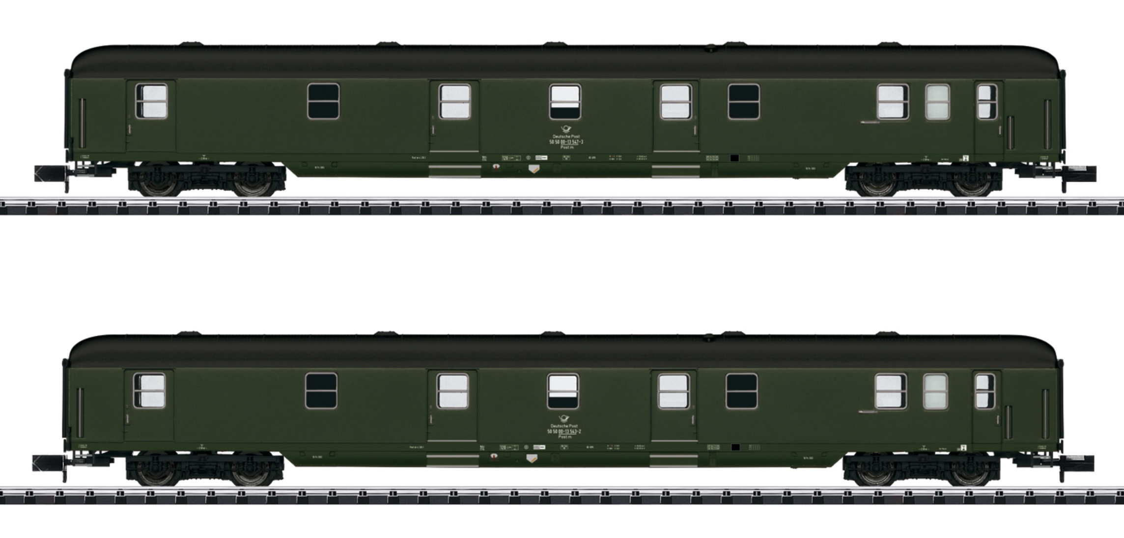 N Scale - Minitrix - 15311 - Passenger Car, Europe, Epoch IV, Baggage - Deutsche Reichsbahn - GEX Baggage Car Set