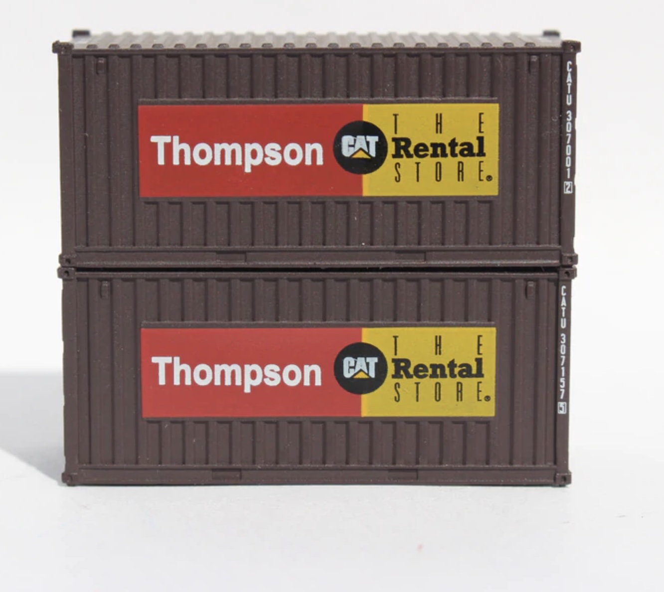 N Scale - Jacksonville Terminal - 205011 - Container, 20 Foot, Corrugated, Dry - Caterpillar - 2-Pack