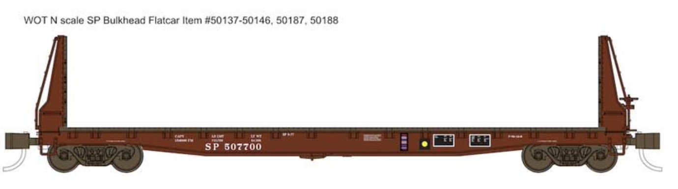 N Scale - Wheels of Time - 50146 - Boxcar, 53 Foot, Bulkhead - Southern Pacific - 507794