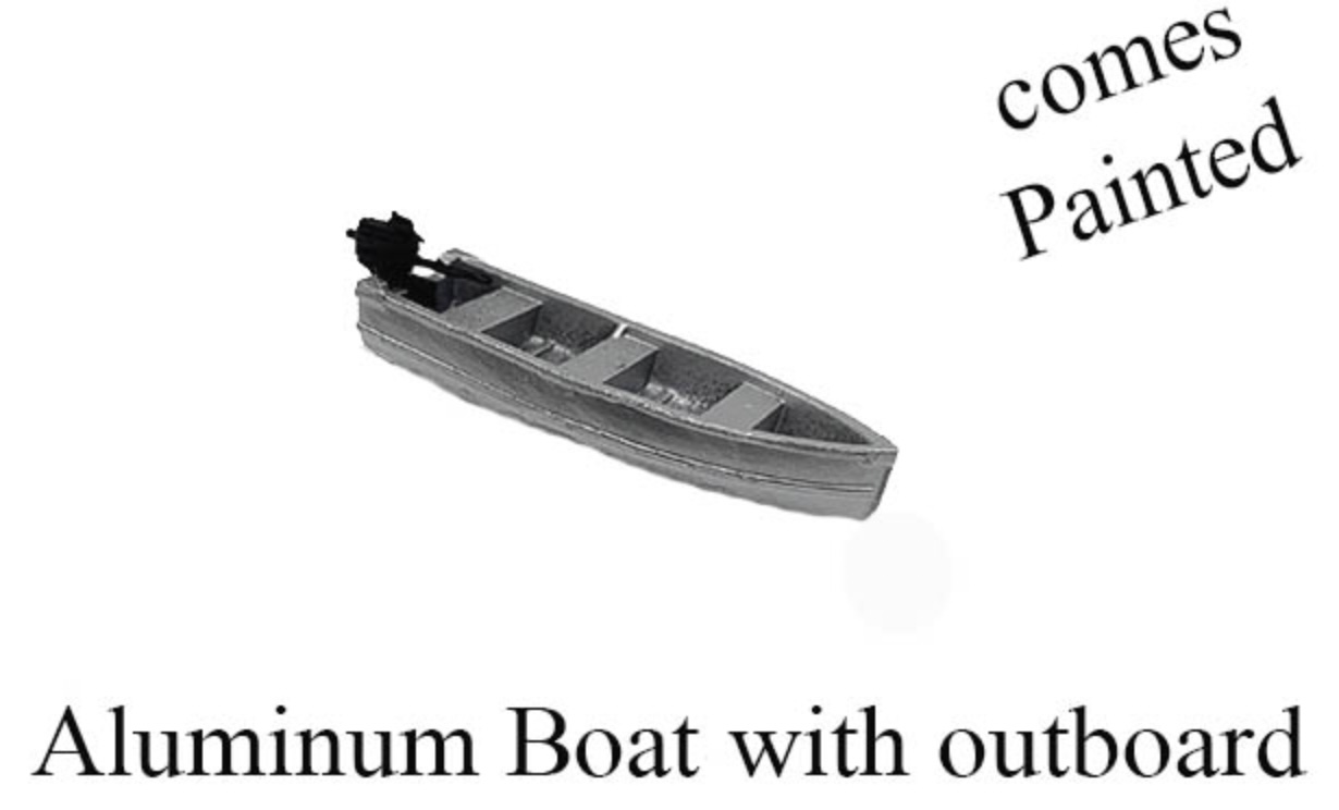 N Scale - Model Tech Studios - D1000P - Boat, Aluminum - Painted/Unlettered