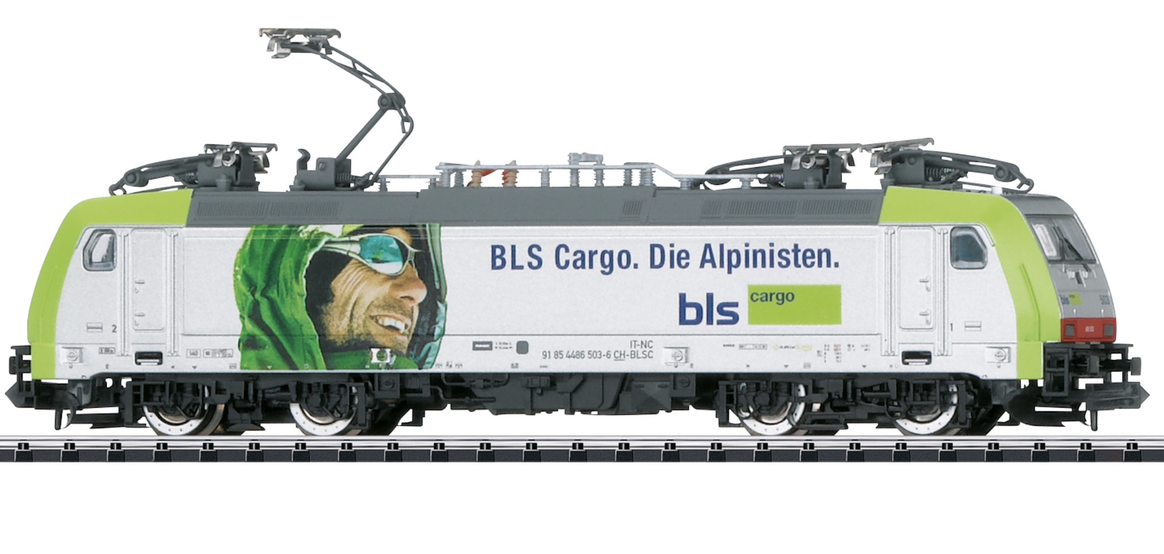 N Scale - Minitrix - 16871 - Locomotive, Electric, Series Re 486, Epoch VI - BLS (Bern–Lötschberg–Simplon) - 91 85 4486 503-6