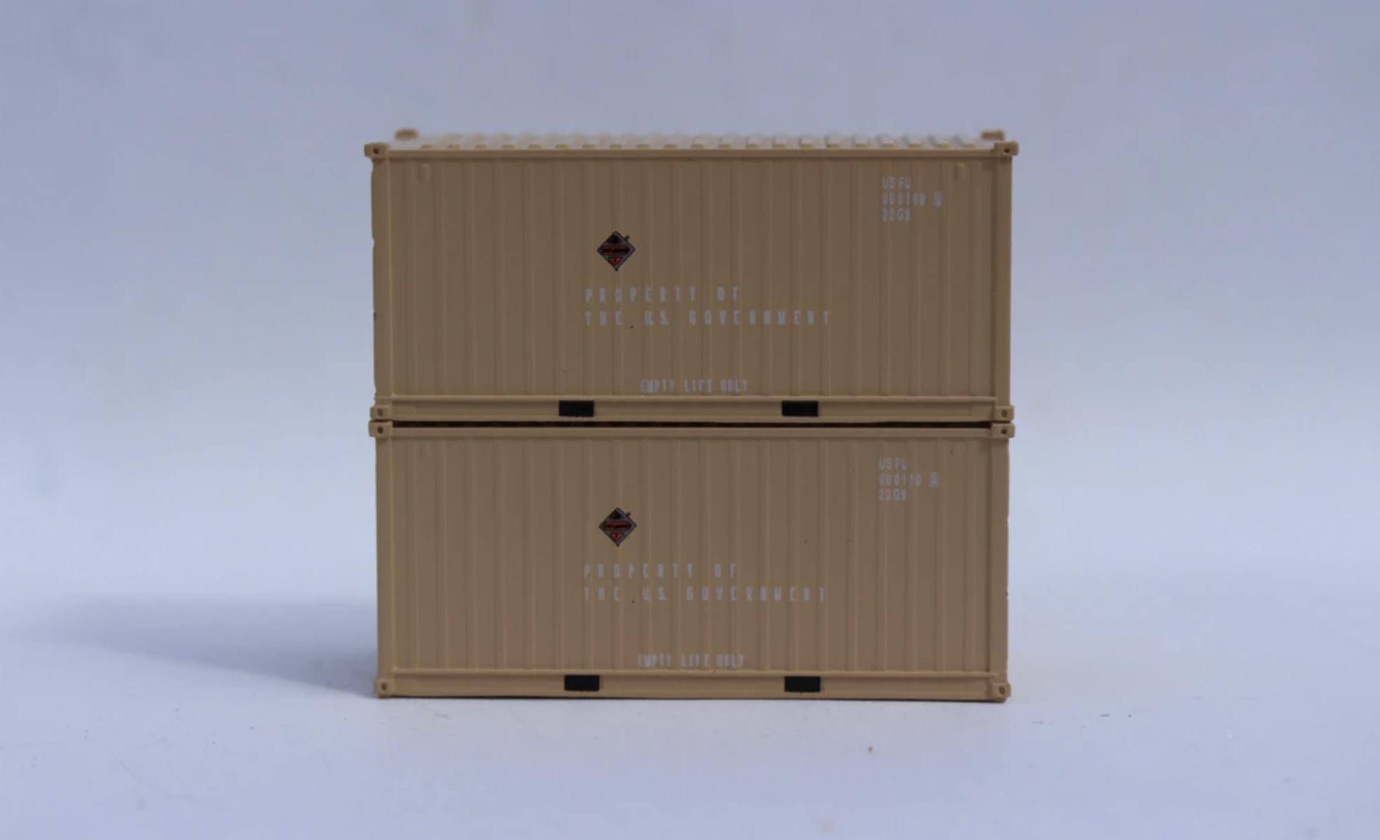 N Scale - Jacksonville Terminal - 205386 - Container, 20 Foot, Corrugated, Dry - United States Air Force - 2-Pack